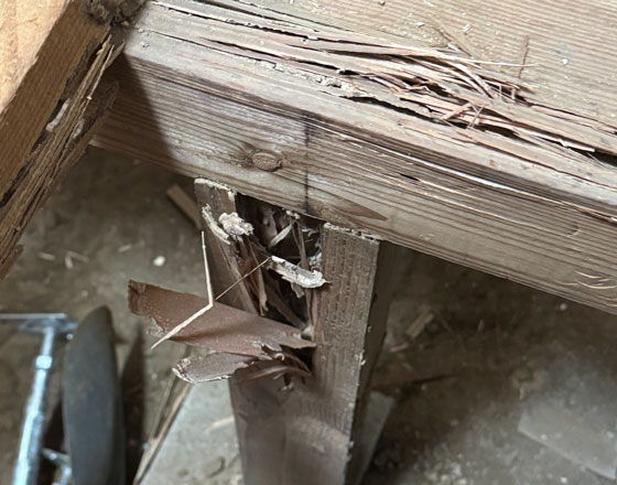 床の解体中