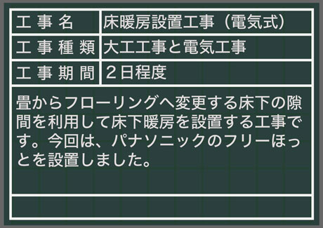 床暖房のインデックス